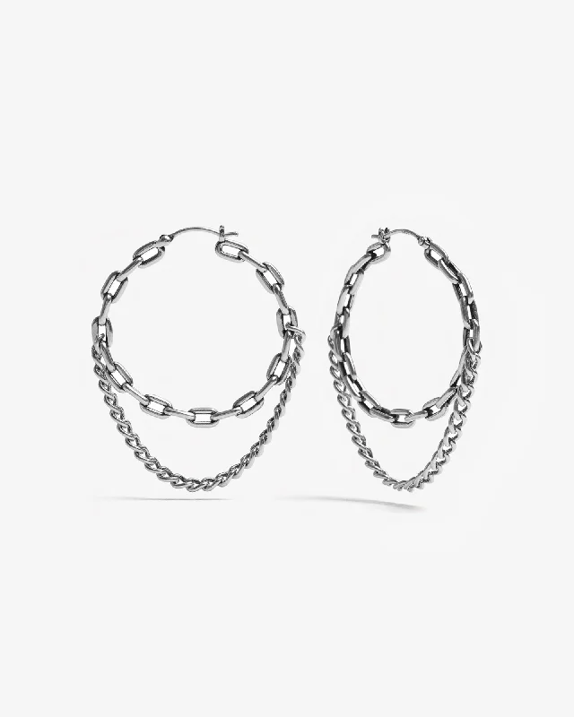 women large hoop earrings -Lynx Chain Earrings