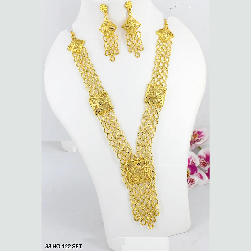 women classic necklaces -Mahavir Forming Gold Plated Necklace Set