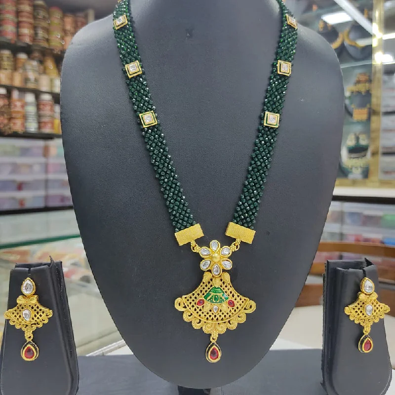 women anniversary gift necklaces -Lucentarts Jewellery Gold Plated Meenakari Necklace Set