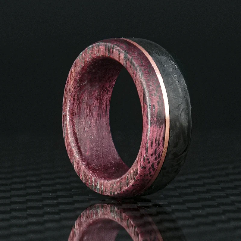 women luxury bangles -Custom Carbon Fiber and Wood Ring