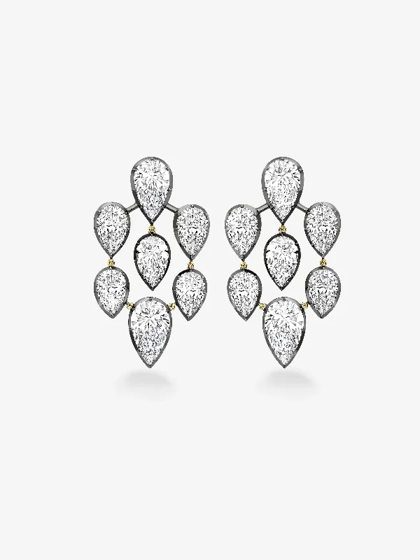 women fashion-forward earrings -Diamond Chandelier Earrings