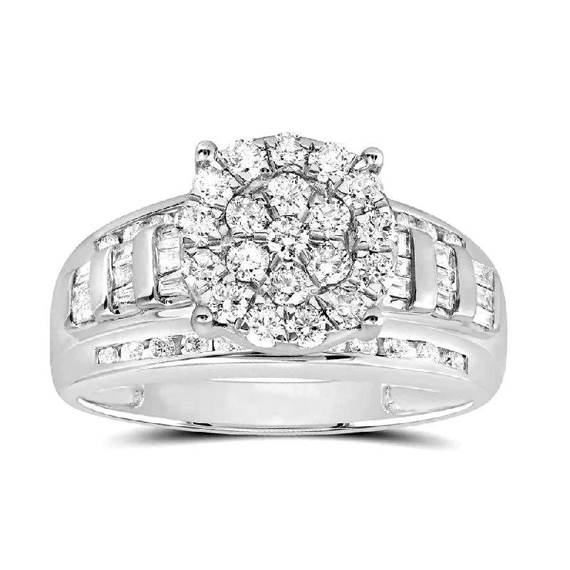 women wedding bracelets -1ctw Diamond Cluster Promise Forever Ring