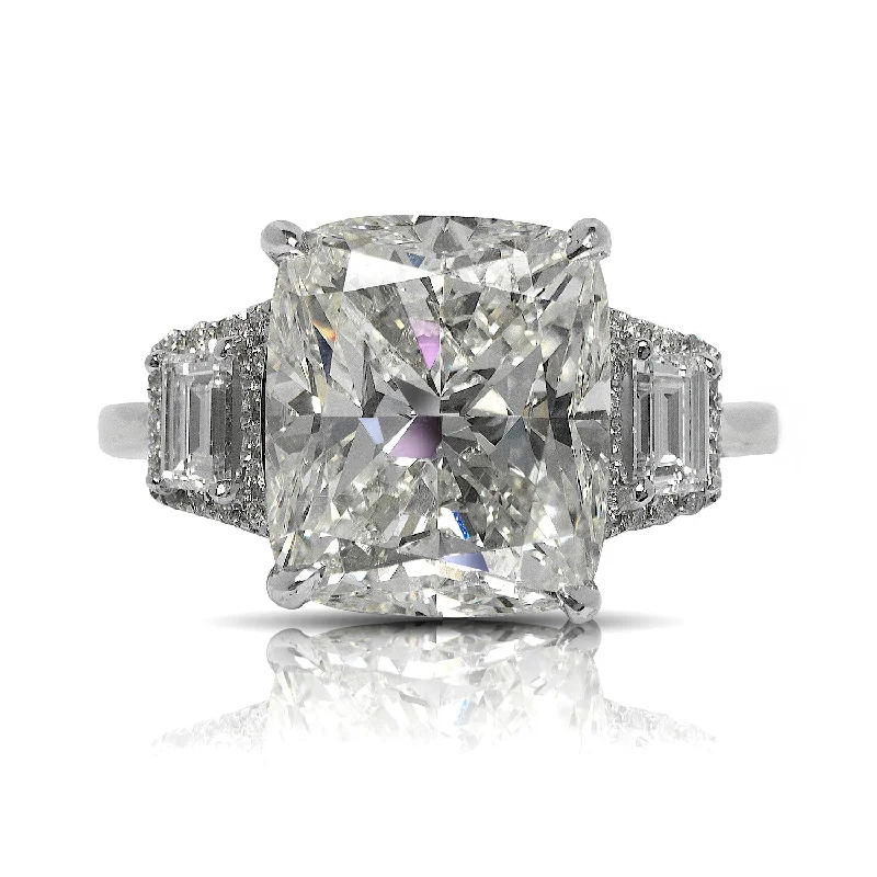 women unique diamond engagement rings -GIANA 6 CARAT CUSHION CUT G COLOR VS1 CLARITY DIAMOND ENGAGEMENT RING 18K WHITE GOLD CERTIFIED 5 CT G VS1 BY MIKE NEKTA