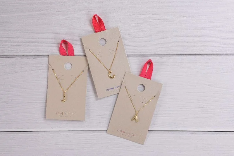 women gold bar necklaces -Initial Necklaces by Simply Southern