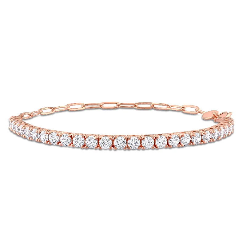 Miadora 5ct TGW Cubic Zirconia Tennis Bracelet in Rose Silver